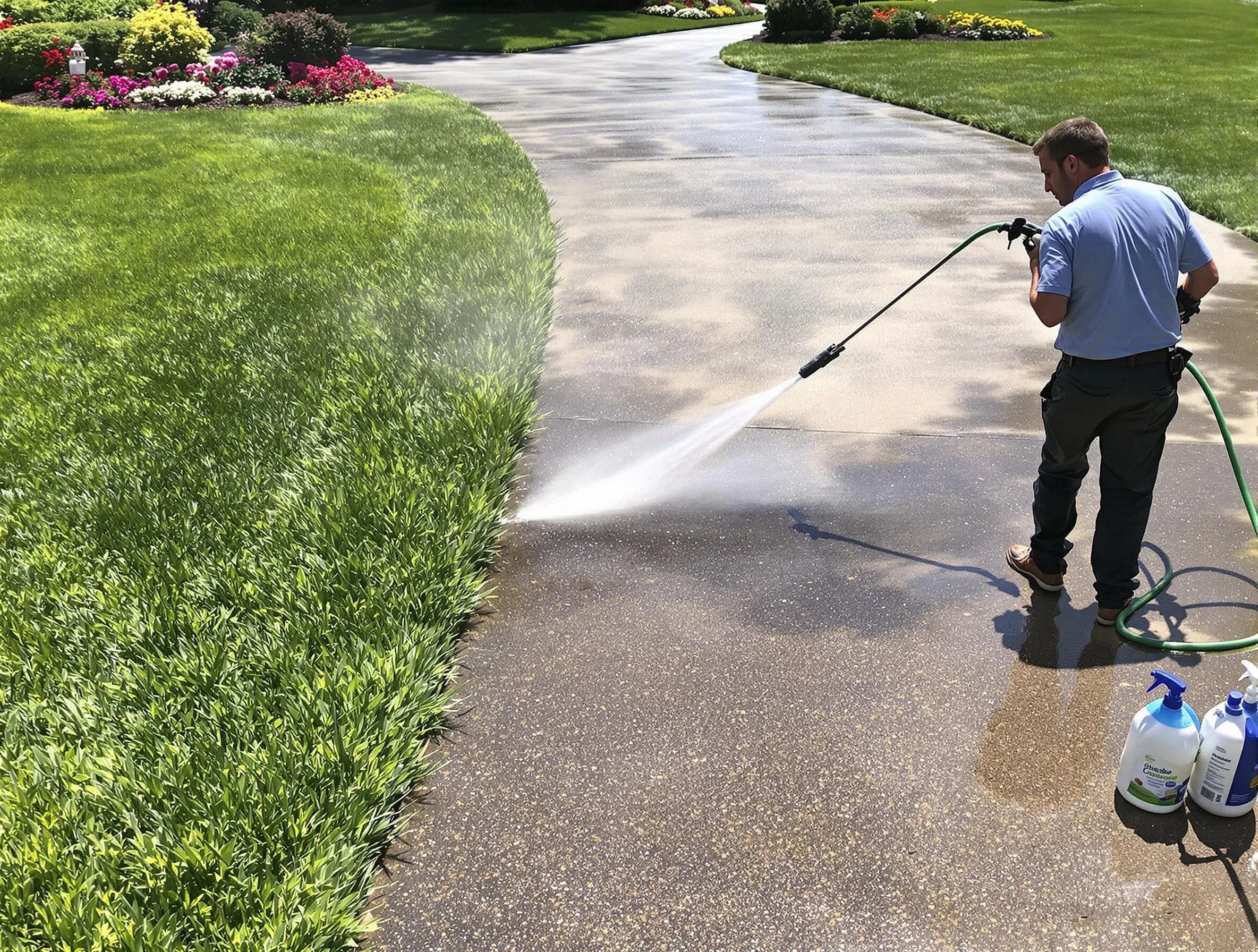 Before and after pressure washing by East Cleveland Power Washing in East Cleveland