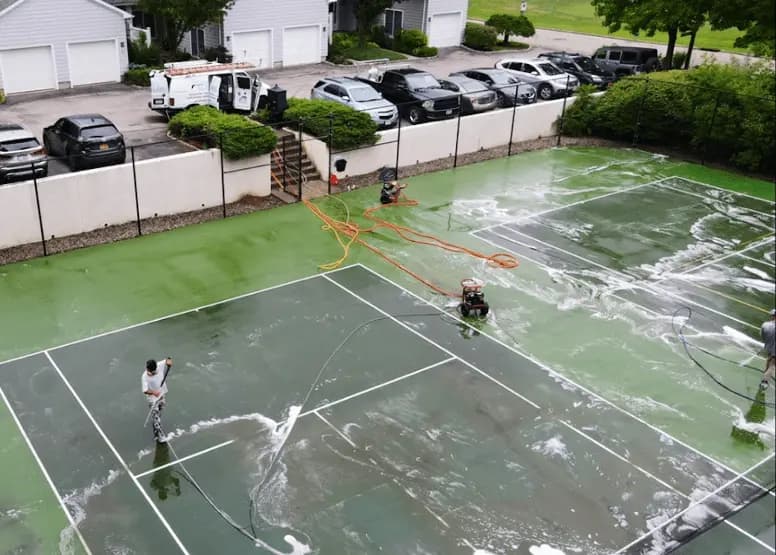 East Cleveland Power Washing professional cleaning outdoor surfaces at East Cleveland property